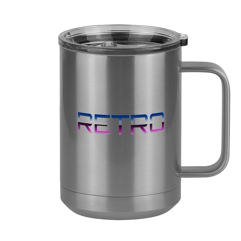 Retro Coffee Mug Tumbler with Handle (15 oz) - Right View