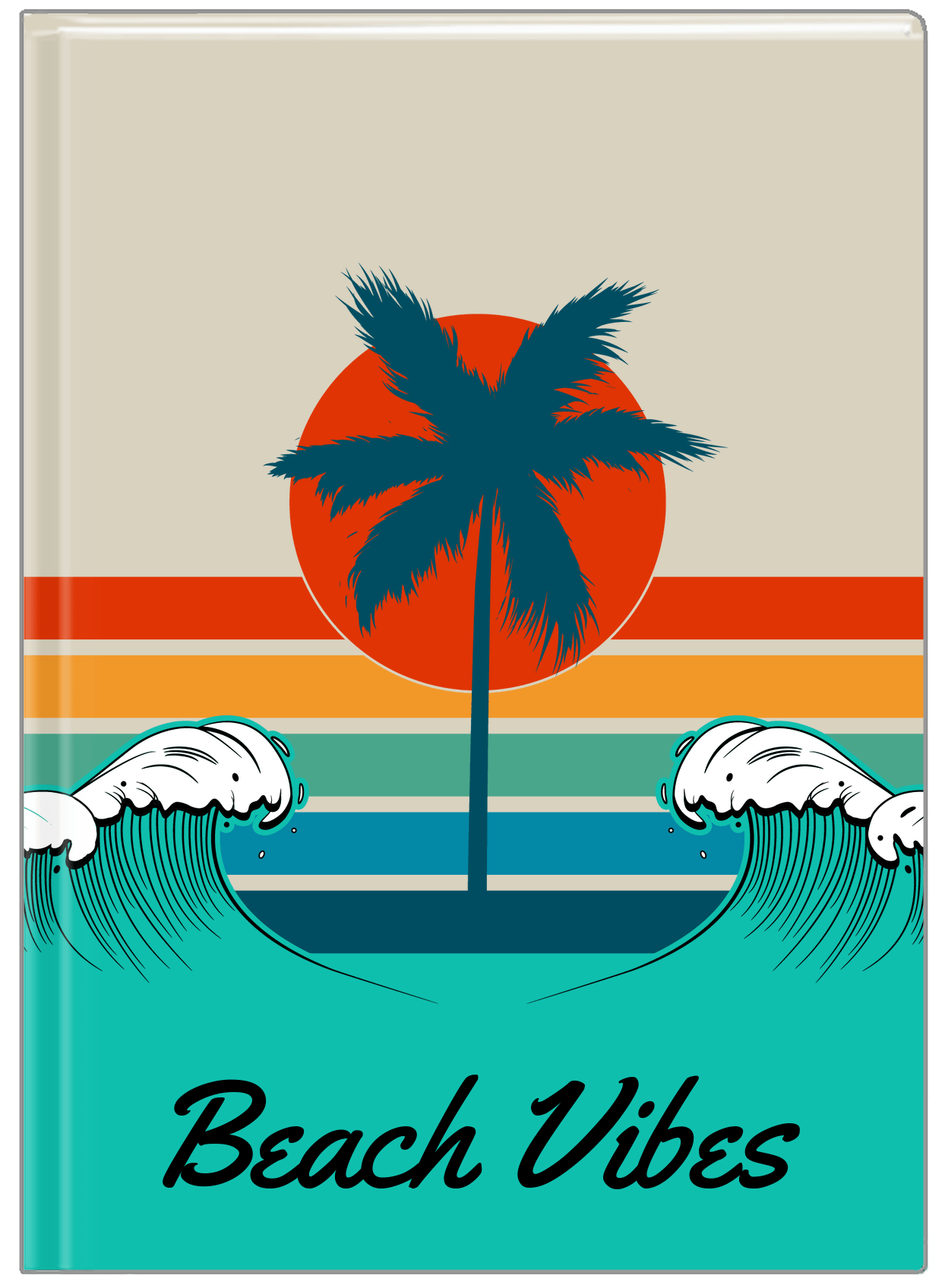 Personalized Retro Ocean Wave Journal - Front View