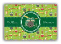 Thumbnail for Personalized School Band Canvas Wrap & Photo Print XVI - Green Background - Percussion I - Front View