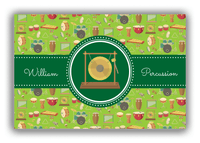 Thumbnail for Personalized School Band Canvas Wrap & Photo Print XVI - Green Background - Percussion IV - Front View