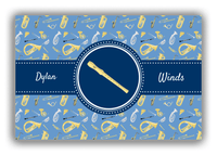 Thumbnail for Personalized School Band Canvas Wrap & Photo Print XX - Blue Background - Recorder - Front View