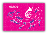 Thumbnail for Personalized School Band Canvas Wrap & Photo Print XXXI - Pink Background - French Horn - Front View