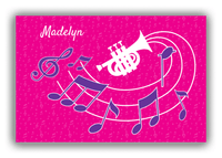 Thumbnail for Personalized School Band Canvas Wrap & Photo Print XXXI - Pink Background - Piccolo Trumpet - Front View