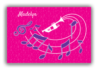 Thumbnail for Personalized School Band Canvas Wrap & Photo Print XXXI - Pink Background - Trumpet - Front View