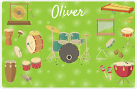 Thumbnail for Personalized School Band Placemat VIII - Percussion - Green Background -  View