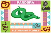 Thumbnail for Personalized Snakes Placemat IX - Slithering Planet - White Background -  View