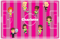 Thumbnail for Personalized Soccer Placemat XXXVII - Pink Background - Girl Teams -  View