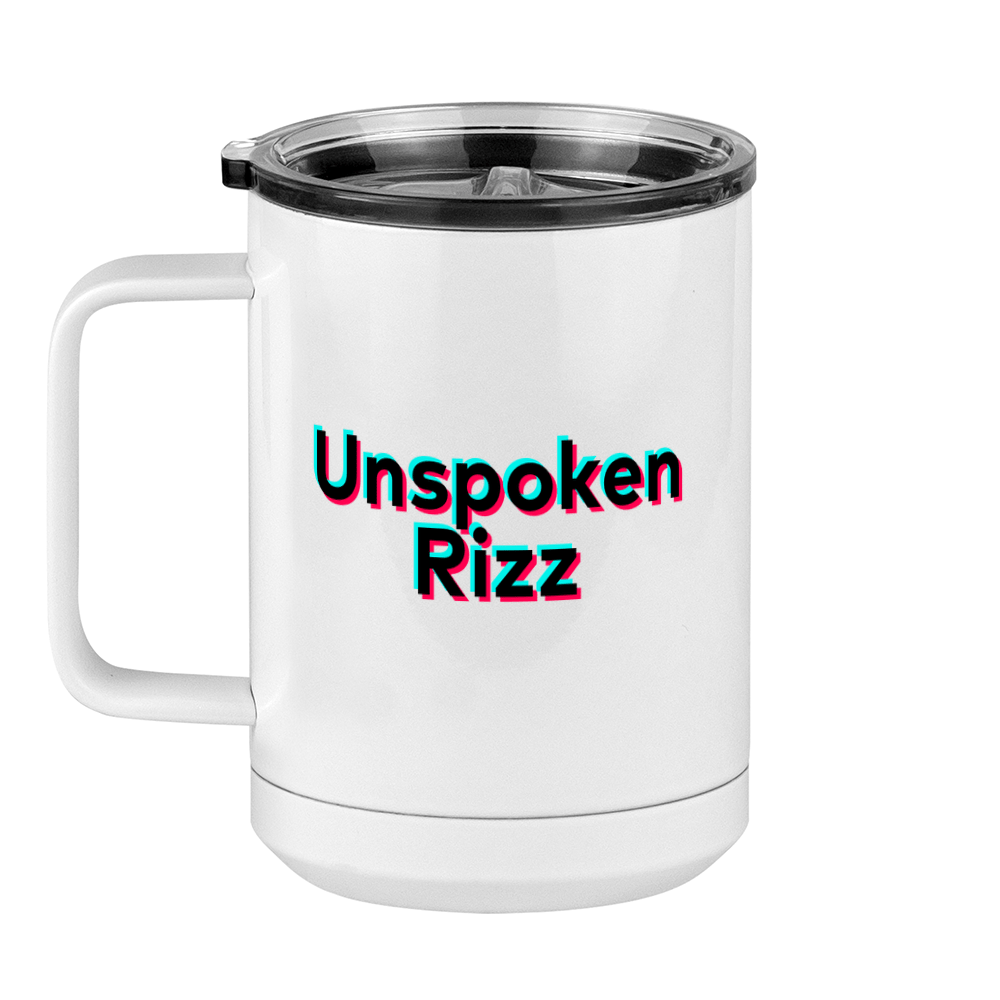 Unspoken Rizz Coffee Mug Tumbler with Handle (15 oz) - TikTok Trends - Left View