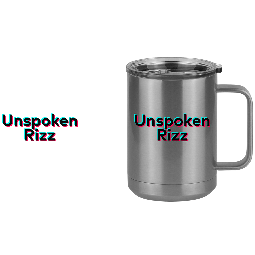 Unspoken Rizz Coffee Mug Tumbler with Handle (15 oz) - TikTok Trends - Design View