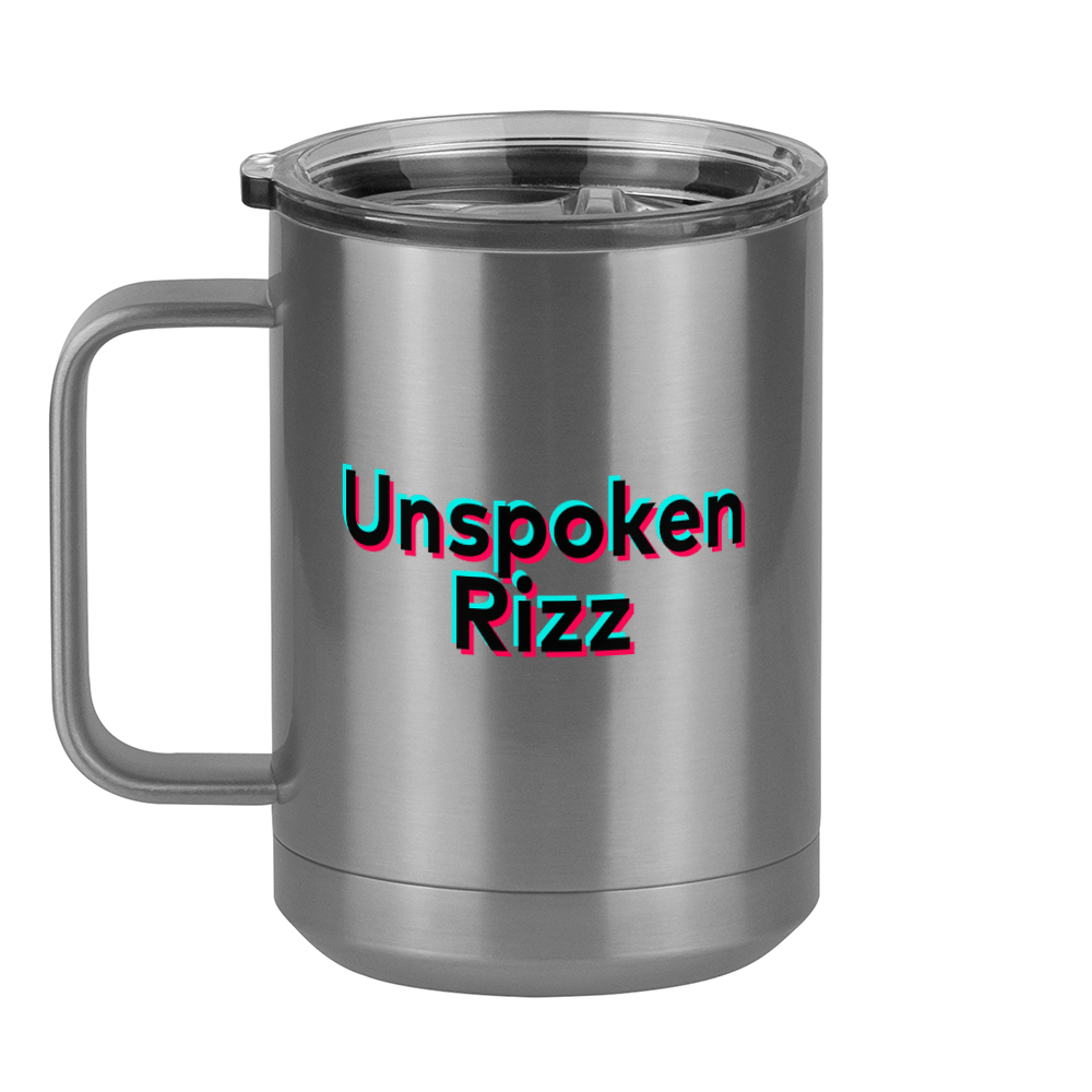 Unspoken Rizz Coffee Mug Tumbler with Handle (15 oz) - TikTok Trends - Left View