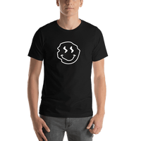 Thumbnail for Personalized Wonky Smiley Face T-Shirt - Black - Shirt View