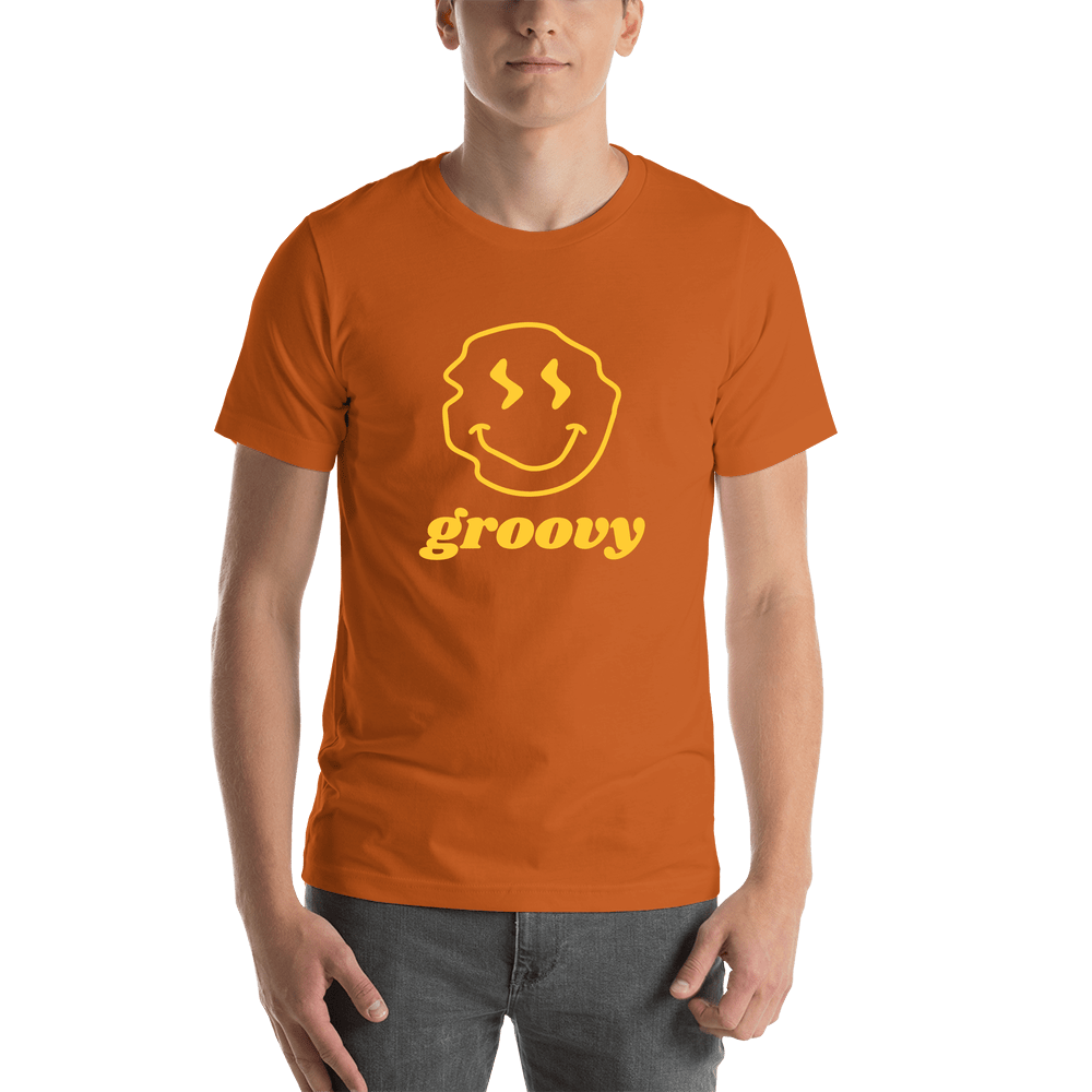 Personalized Wonky Smiley Face T-Shirt - Autumn - Shirt View