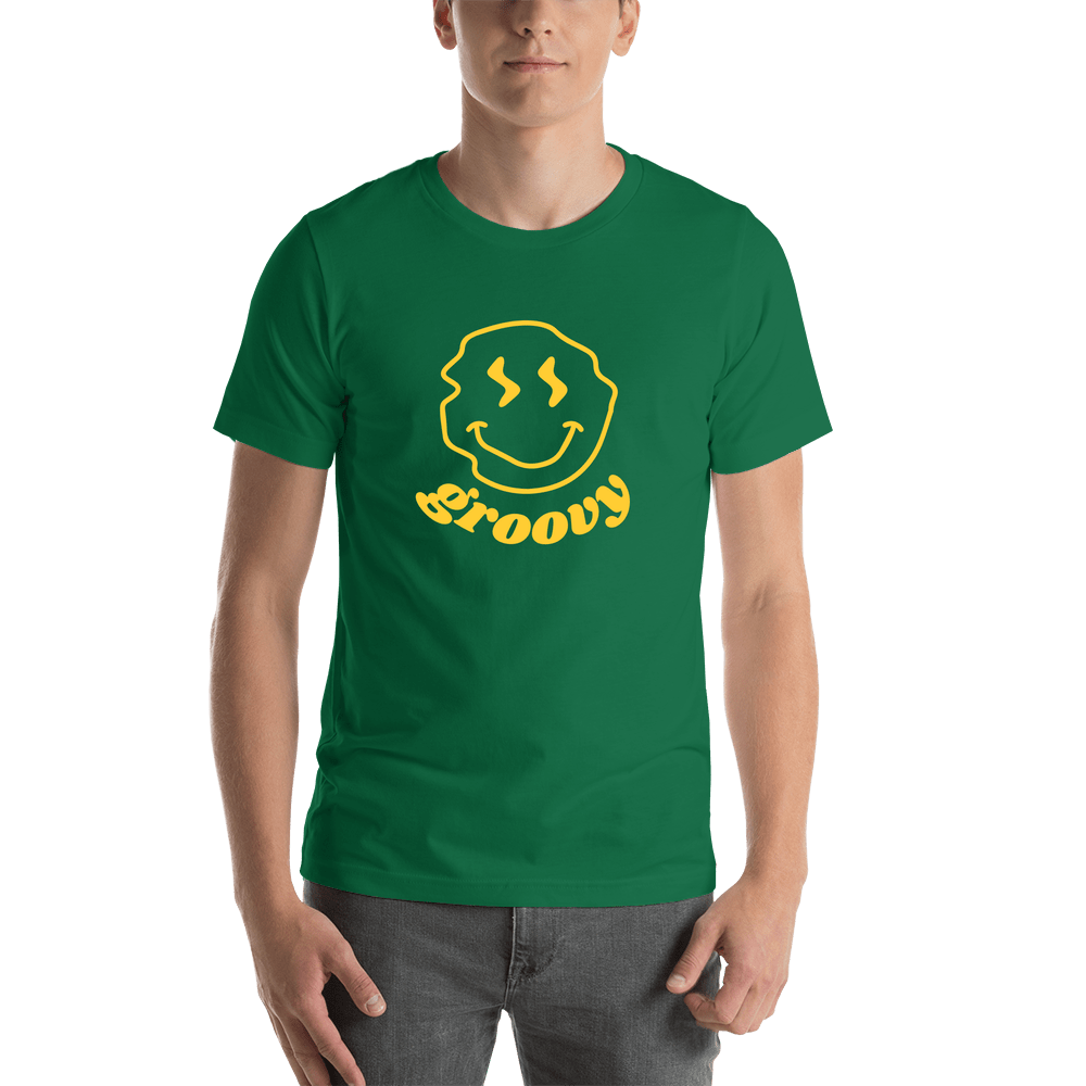 Personalized Wonky Smiley Face T-Shirt - Green - Shirt View