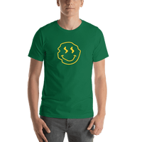 Thumbnail for Personalized Wonky Smiley Face T-Shirt - Green - Shirt View