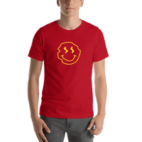 Thumbnail for Personalized Wonky Smiley Face T-Shirt - Red - Shirt View